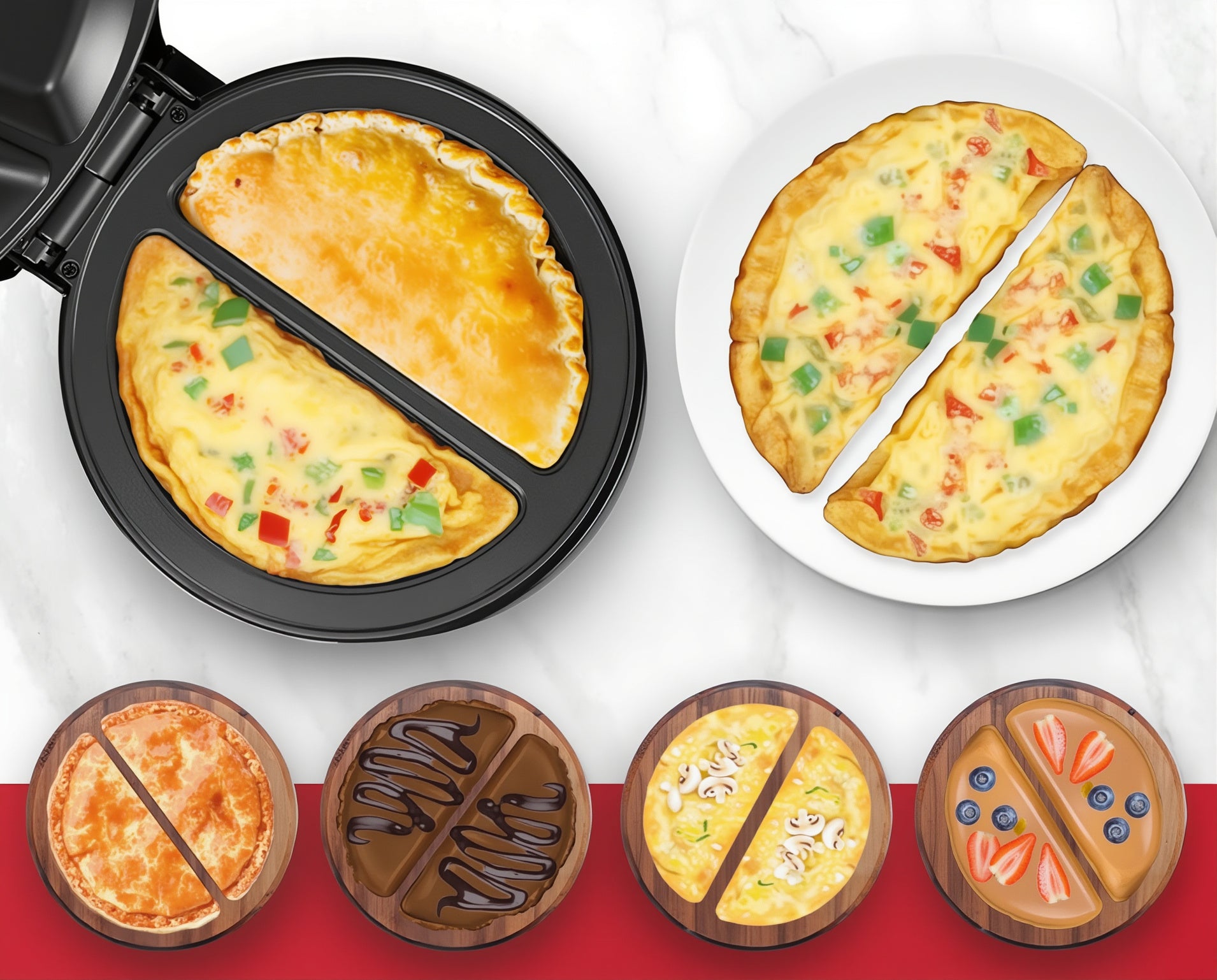 Dual-Zone Electric Omelette Maker